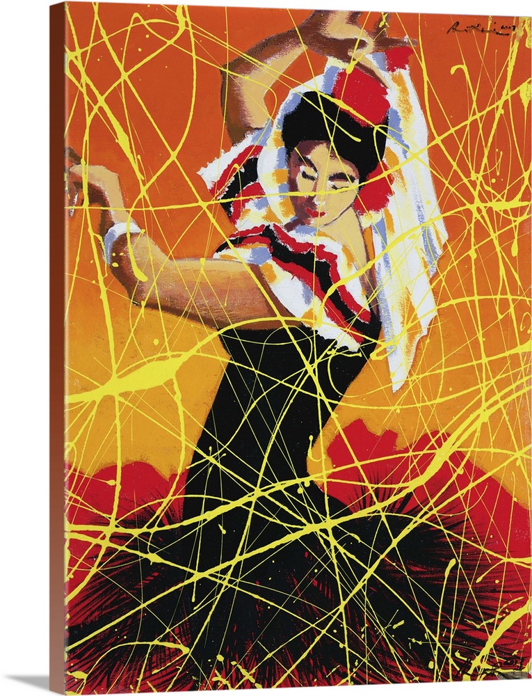 Contemporary painting of a Flamenco dancer.