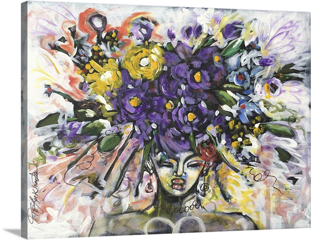 Flower girl, 2017. (Originally acrylic on canvas board.)