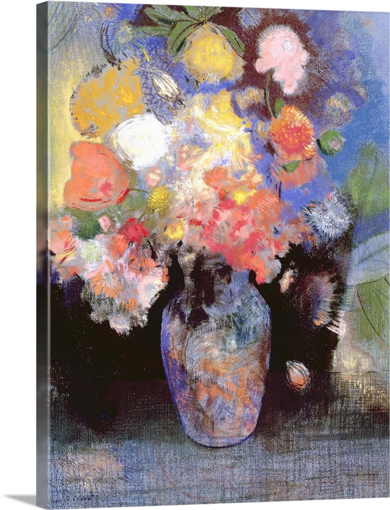 Flowers, 1900, pastel on paper.  By Odilon Redon (1840-1916).