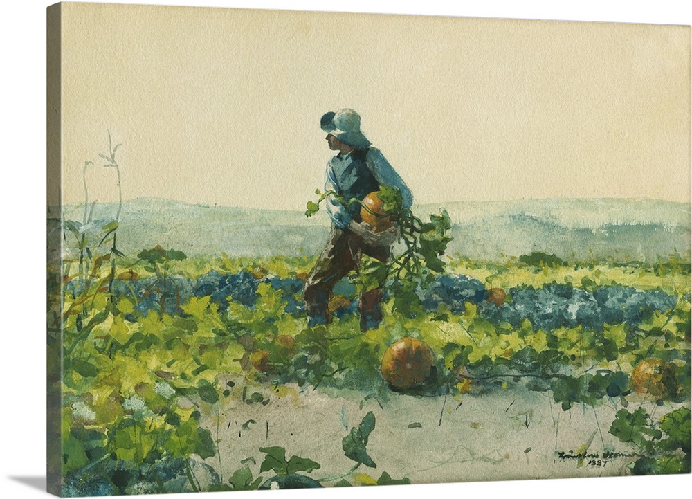For to Be a Farmer's Boy, 1887, transparent and opaque watercolor, with rewetting, blotting, and scraping, heightened with...