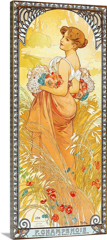 Four Seasons: Summer, 1900 (originally colour litho on silk) by Mucha, Alphonse Marie (1860-1939)
