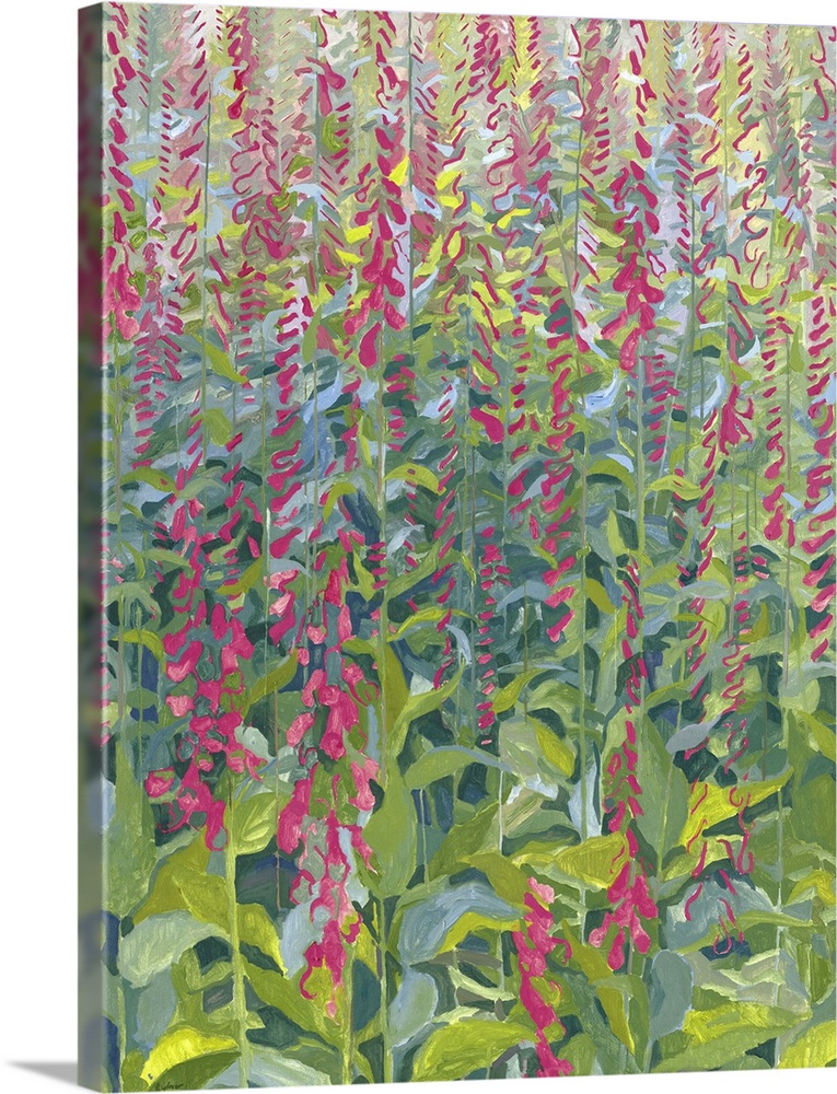 Foxgloves, 2014, oil on canvas.  By Leigh Glover.