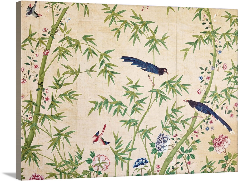 Fragment of wallpaper, late 18th - early 19th century or later (w/c on paper)