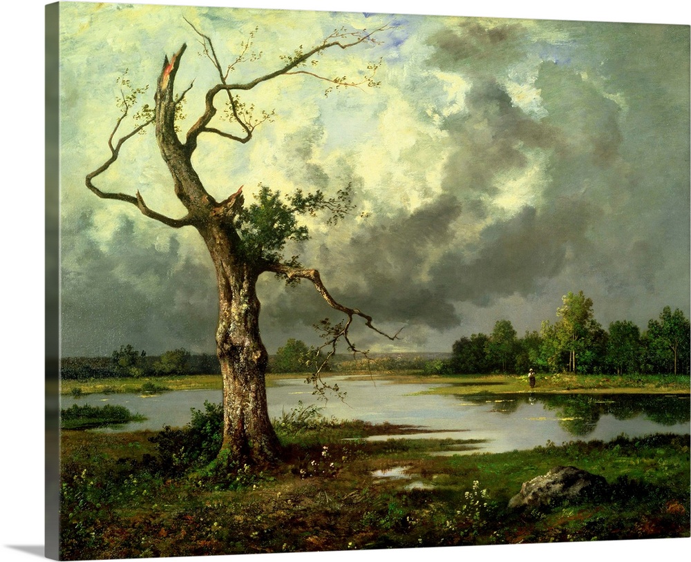 BAL20740 French River Landscape; by Richet, Leon (1847-1907); oil on canvas; Private Collection; French, out of copyright