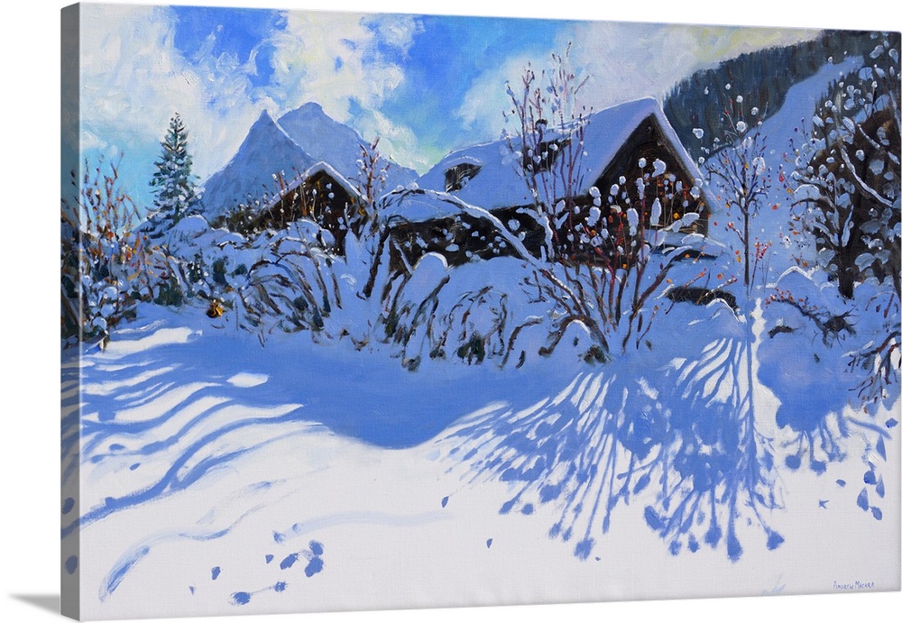 Fresh snow, Morzine Village, 2015, oil on canvas.