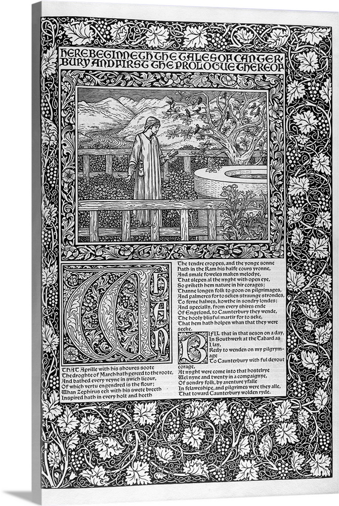 Frontispiece, from 'The Works of Geoffrey Chaucer now newly Imprinted ...