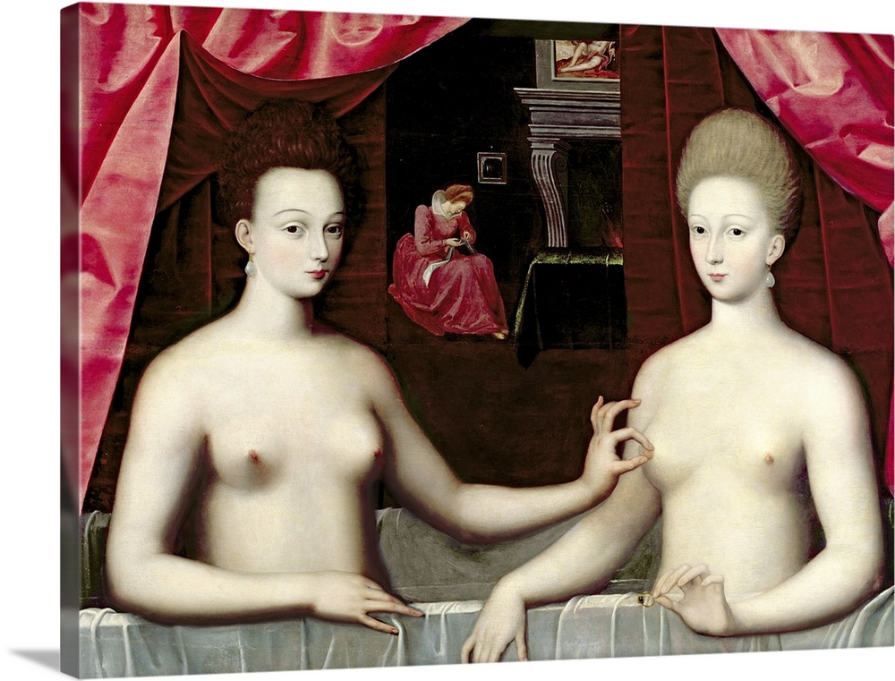 Gabrielle d'Estrees (1573-99) and her sister, the Duchess of Villars,