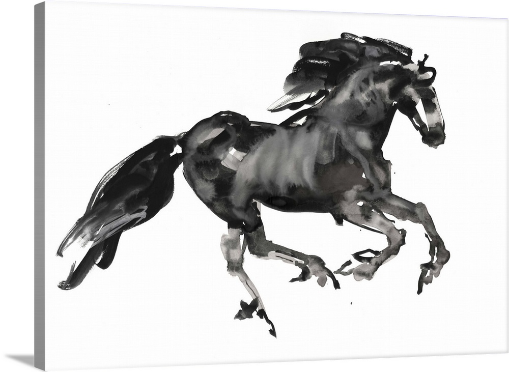 Gallop, 2015, (ink and watercolour on paper) by Mark Adlington.