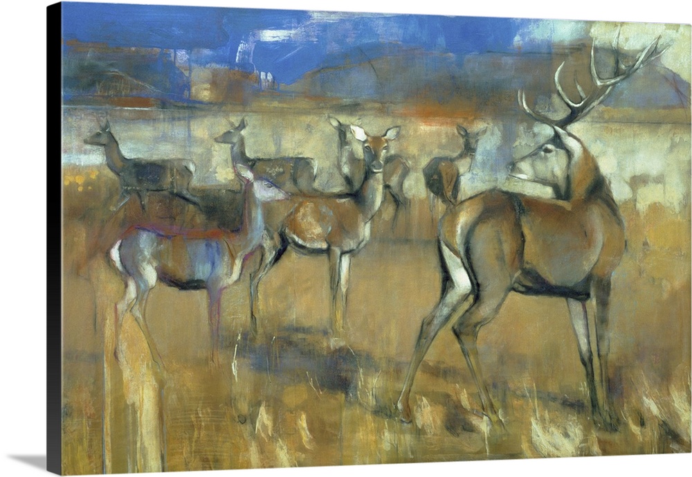 Gathering Deer, 1998 (Originally mixed media and collage on paper)