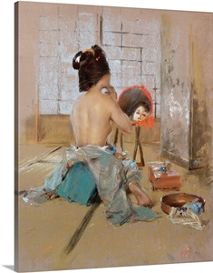 Geisha at her Toilet (pastel on paper laid down on board) image thumbnail