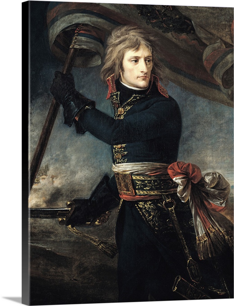 General Bonaparte (1769-1821) on the Bridge at Arcole, 17th November 1796 (originally oil on canvas); by Baron Antoine Jea...
