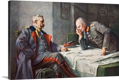 General von Hindenburg and Generalquartiermeister Erich von Ludendorff at the map table