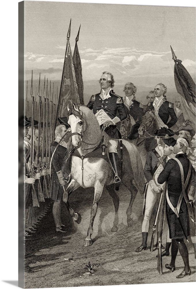 George Washington (1732-1799) taking command of the army 1775. After Alonzo Chappel, from "Life and Times of Washington, V...