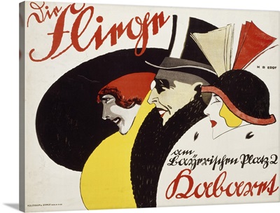 German advertisement for the cabaret 'Die Fliege' in Berlin
