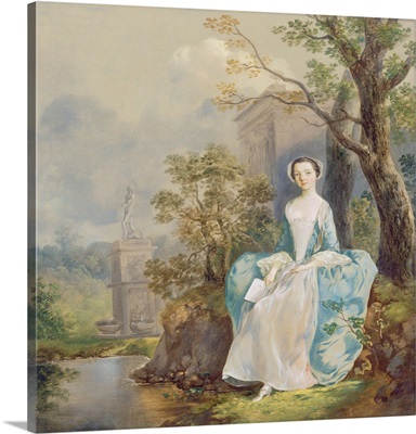 Girl with a Book Seated in a Park, c.1750