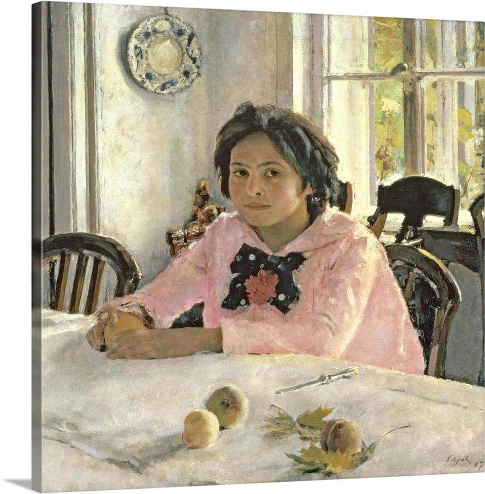 BAL34880 Girl with Peaches, 1887 (oil on canvas)  by Serov, Valentin Aleksandrovich (1865-1911); 91x85 cm; Tretyakov Galle...