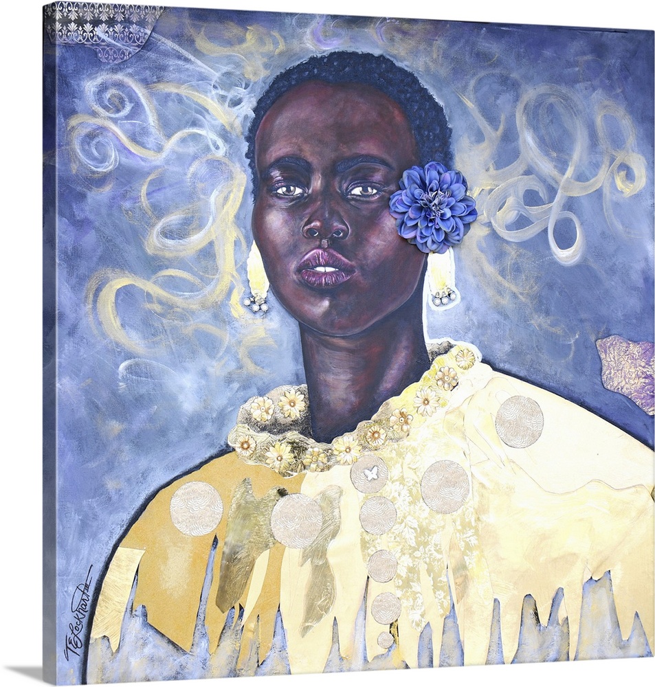 Golden beauty, 2019. (Originally mixed media on canvas.)