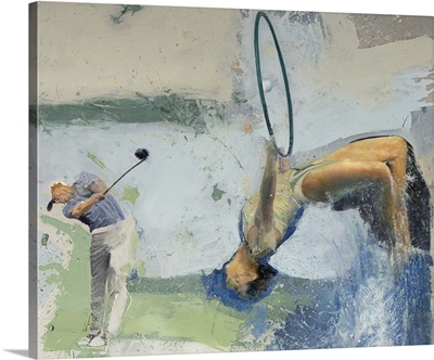 Golfer With Diver And Hoop, 2023
