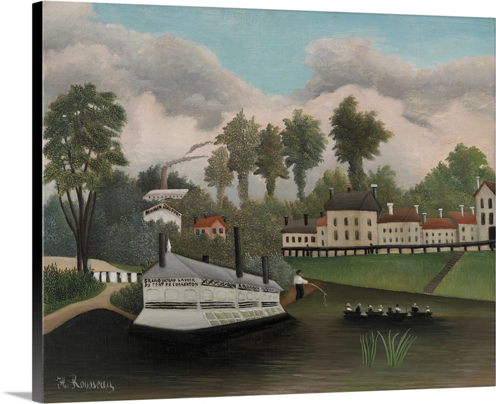 Grand Bateau Lavoir Du Pont De Charenton, 1895 (Originally oil on canvas)