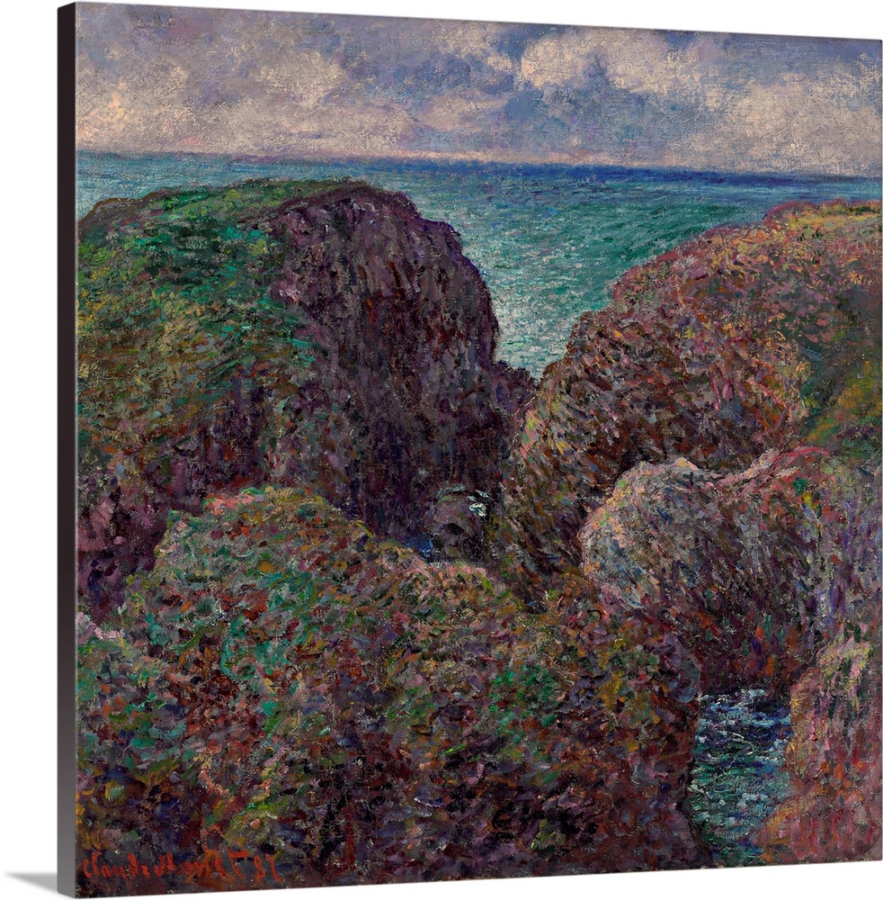 CH991277 Group of Rocks at Port-Goulphar, 1887 (oil on canvas) by Monet, Claude (1840-1926); 65.4x65.4 cm; Private Collect...