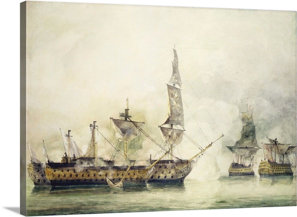 SC27802 Credit: H.M.S. Victory at the Battle of Trafalgar, 1805, (w/c) by John Constable (1776-1837)Victoria