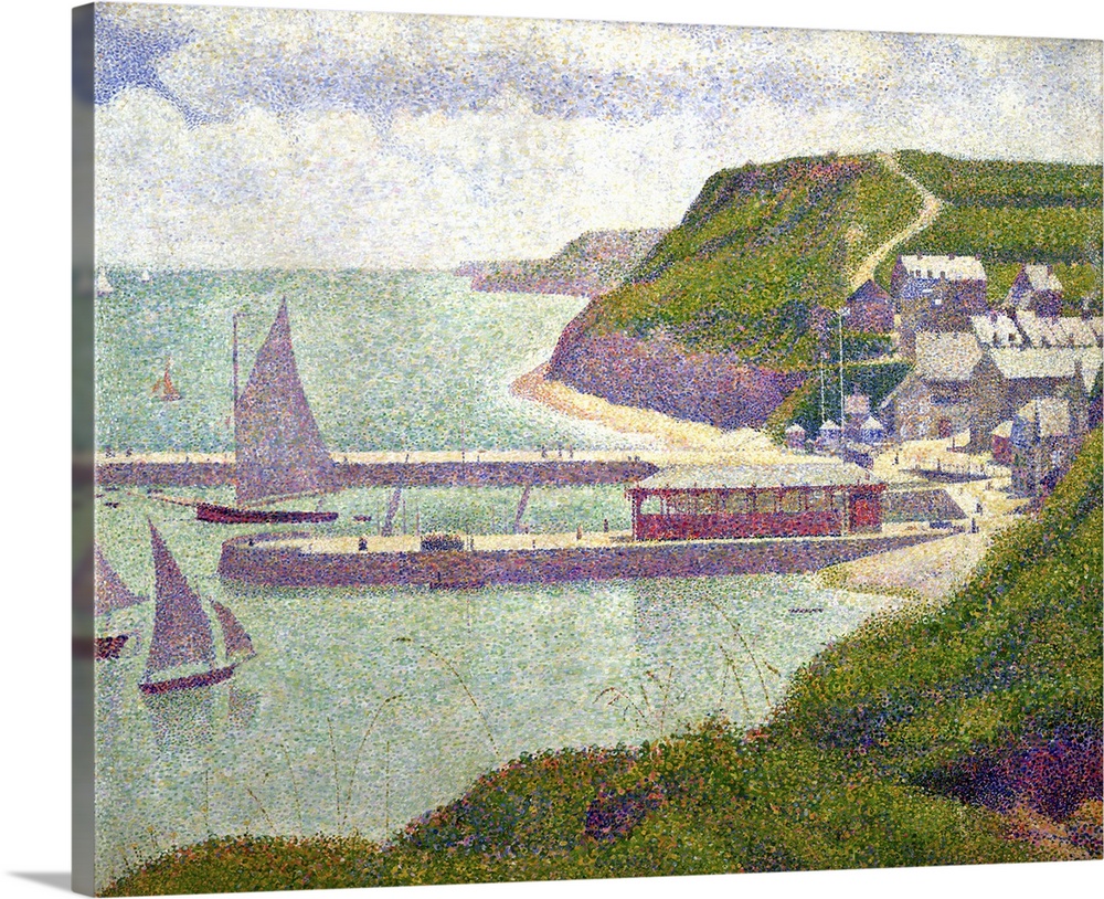 XIR19980 Harbour at Port-en-Bessin at High Tide, 1888 (oil on canvas)  by Seurat, Georges Pierre (1859-91); 67x82 cm; Muse...