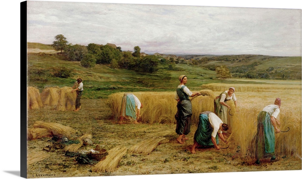 XIR227704 Harvest, 1874 (oil on canvas) by Lhermitte, Leon Augustin (1844-1925); 122x205 cm; Musee des Beaux-Arts, Carcass...