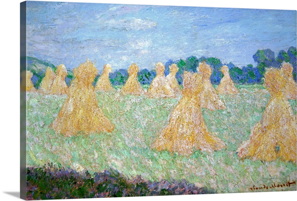 Haystacks, The young Ladies of Giverny, Sun Effect (oil on canvas) by Claude Monet (1840-1926)The Israel Museum, Jerusalem...