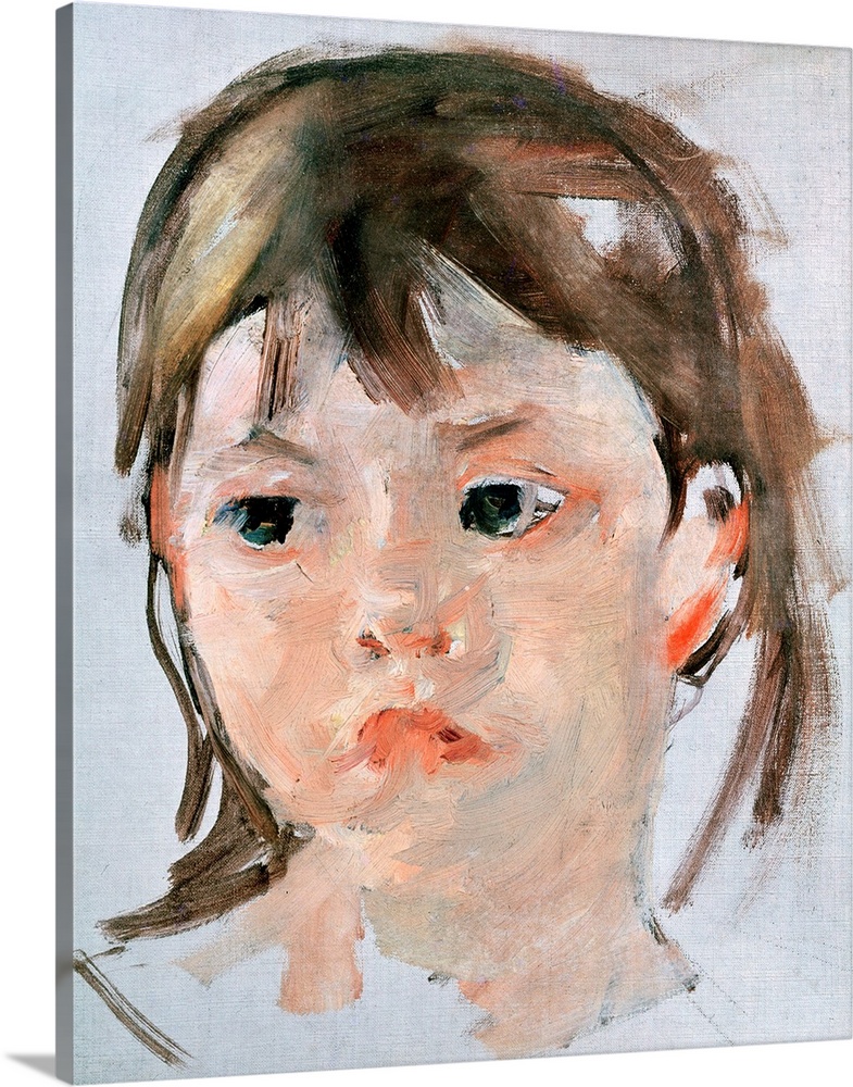 XIR222700 Head of a Young Girl (oil on canvas)  by Cassatt, Mary Stevenson (1844-1926); Private Collection; Giraudon; Amer...