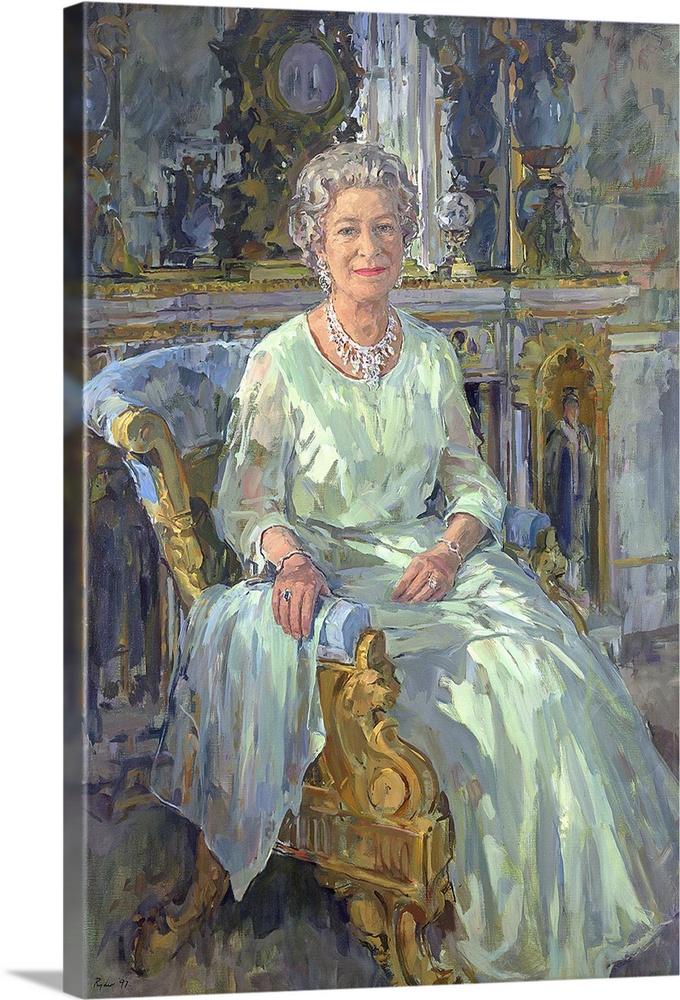 Her Majesty the Queen, 1996, oil on canvas.  By Susan Ryder.