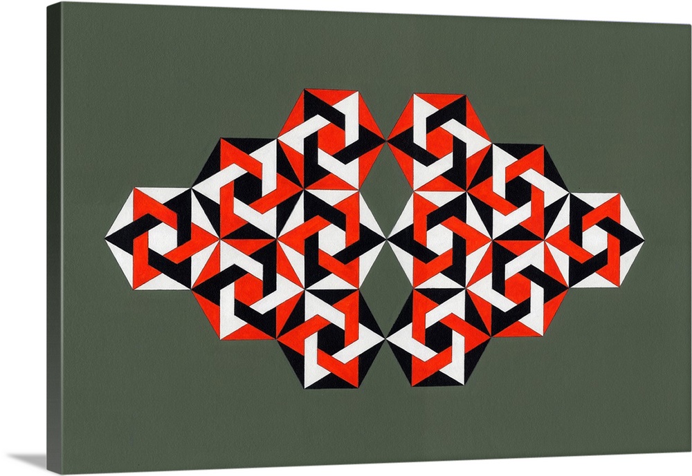 Hexagrams, 2009, acrylic on canvas.  By Peter McClure.