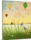 image thumbnail of Contemporary painting of butterflies in a field with hot air balloons in the air.