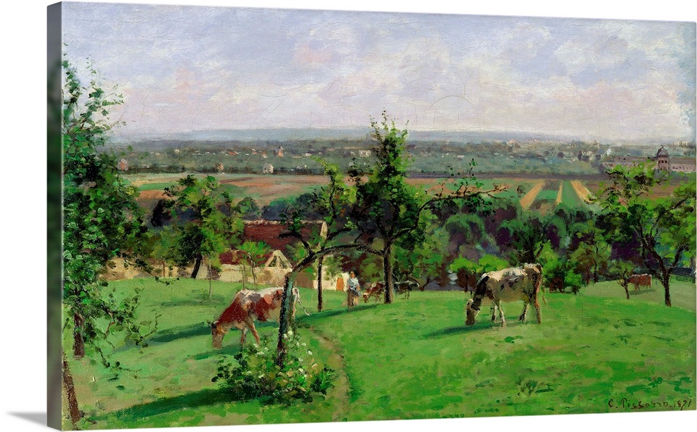 XIR37008 Hillside of Vesinet, Yvelines, 1871 (oil on canvas)  by Pissarro, Camille (1831-1903); 43.5x65.5 cm; Musee d'Orsa...