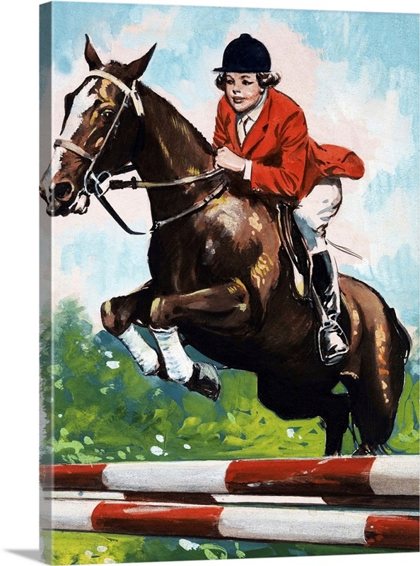 Horse jumping Wall Art, Canvas Prints, Framed Prints, Wall Peels