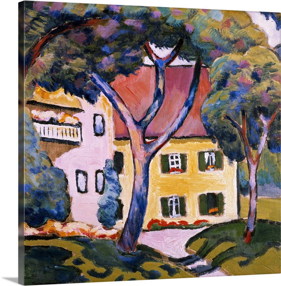 BAL41022 House in a Landscape; by Macke, August (1887-1914); oil on canvas; Stadtisches Museum, Mulheim, Germany; German, ...