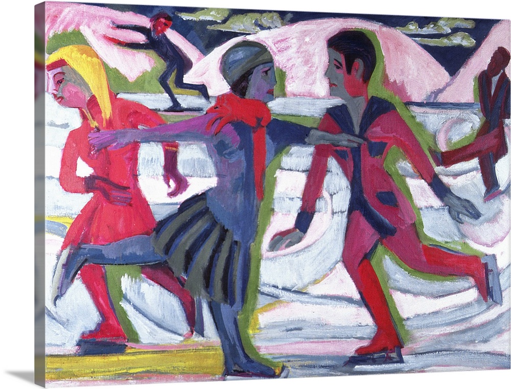 BAL40989 Ice Skaters  by Kirchner, Ernst Ludwig (1880-1938); Hessisches Landesmuseum, Darmstadt, Germany; German, out of c...