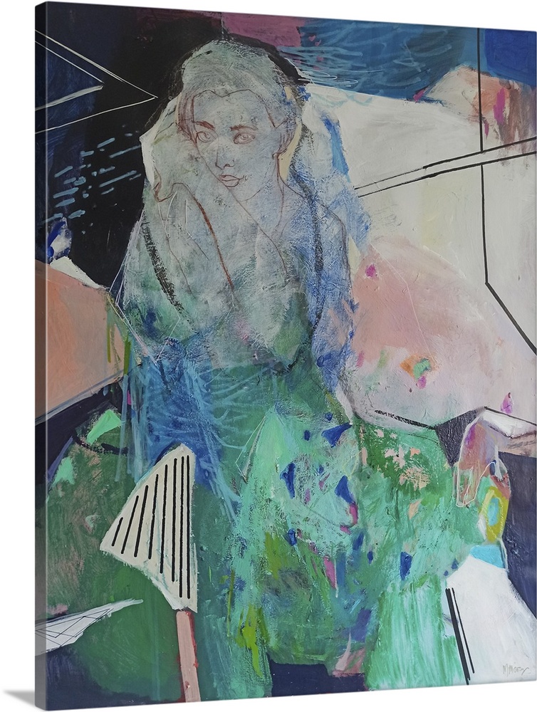 In my space 2, 2023. (Originally acrylics and pastels on canvas.)