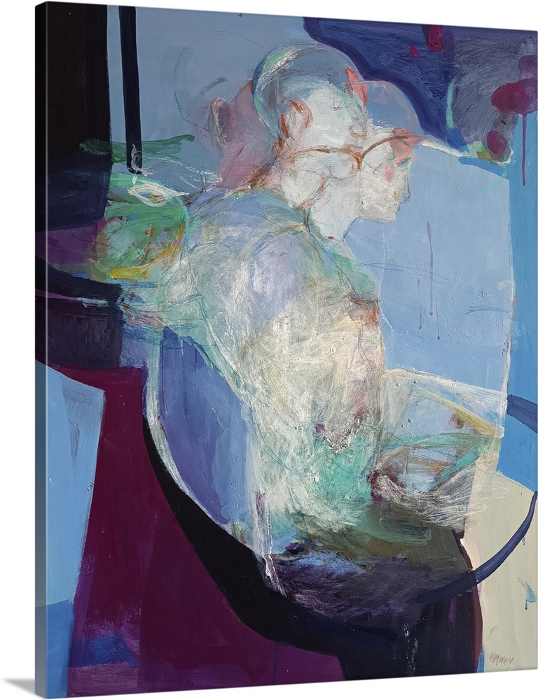 In stillness we unfold: becoming, 2025. (Originally acrylics and pastels on canvas.)