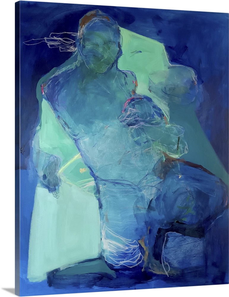 In stillness we unfold: echoes of feeling, 2025. (Originally acrylics and pastels on canvas.)