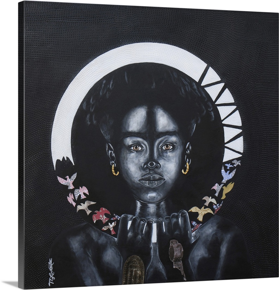 In the dark still I glow, 2020. (Originally mixed media on canvas.)