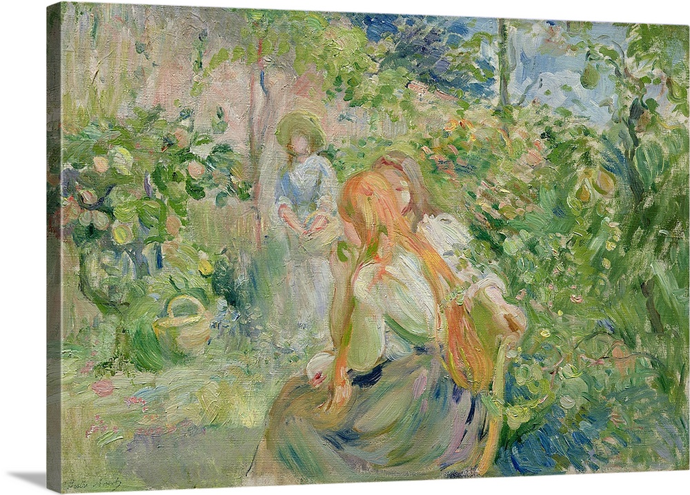 XIR179374 In the Garden at Roche-Plate, 1894 (oil on canvas); by Morisot, Berthe (1841-95); 38x55 cm; Private Collection; ...