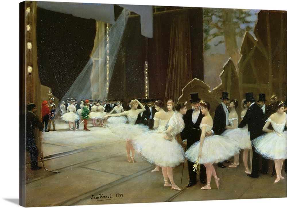 XIR63431 In the Wings at the Opera House, 1889 (oil on canvas); by Beraud, Jean (1849-1935); 38x54 cm; Musee de la Ville d...