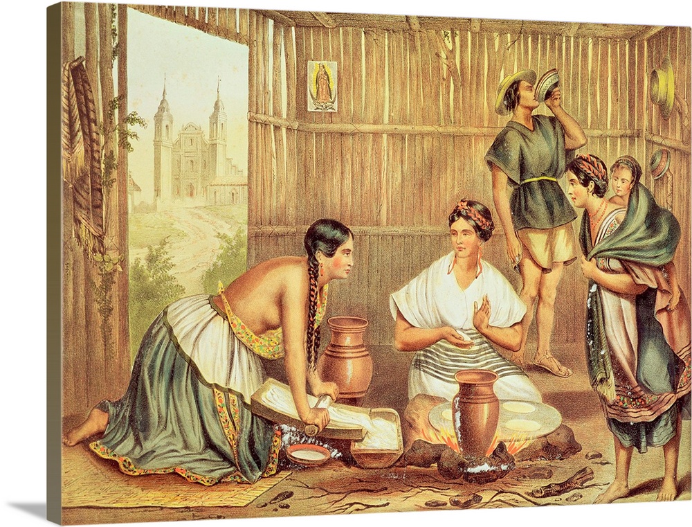 Indians Preparing Tortillas, from 'An Album of the Mexican Republic'