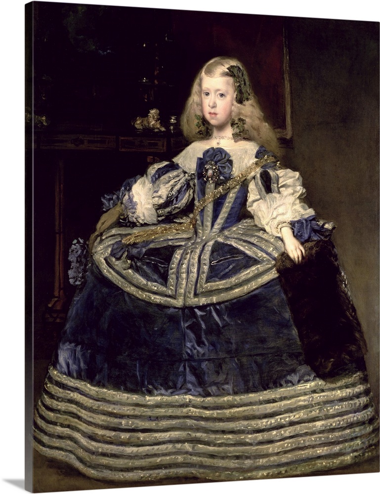 XAM721 Infanta Margarita (1651-73) in Blue, 1659 (oil on canvas)  by Velazquez, Diego Rodriguez de Silva y (1599-1660); 12...
