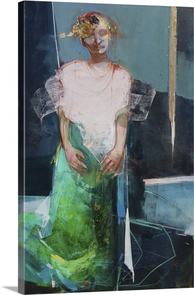 Inner space 2, 2020. (Originally acrylics, pastels and gold leaf on canvas.)