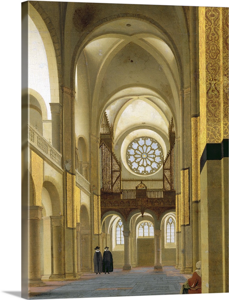 XKH150809 Interior of the Marienkirche in Utrecht, 1638 (oil on panel) (detail of 150808)  by Saenredam, Pieter Jansz (159...