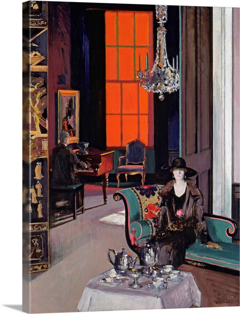 Interior - The Orange Blind, c.1928 (oil on canvas) by Cadell, Francis Campbell Boileau (1883-1937)