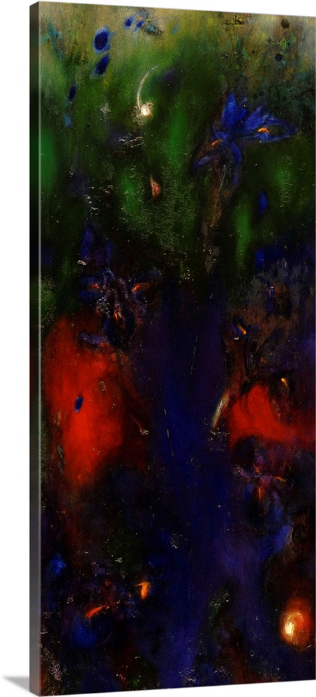 Contemporary abstract painting resembling a garden with flowers.