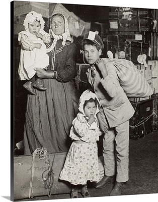 Italian Family Seeking Lost Baggage, Ellis Island, 1905