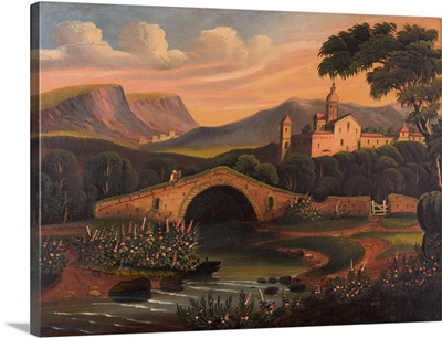 Italian Scene With Bridge, 1840-1860